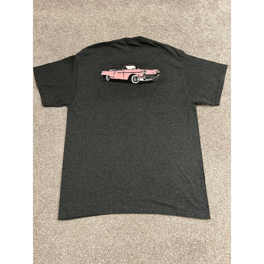 Port & Company Cadillac Ranch T-Shirt Mens Large Gray Excellent Pink Car Graphic